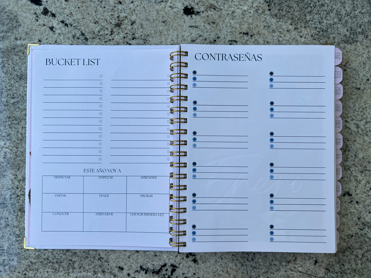 Bitácora de vida personalizada (agenda física)