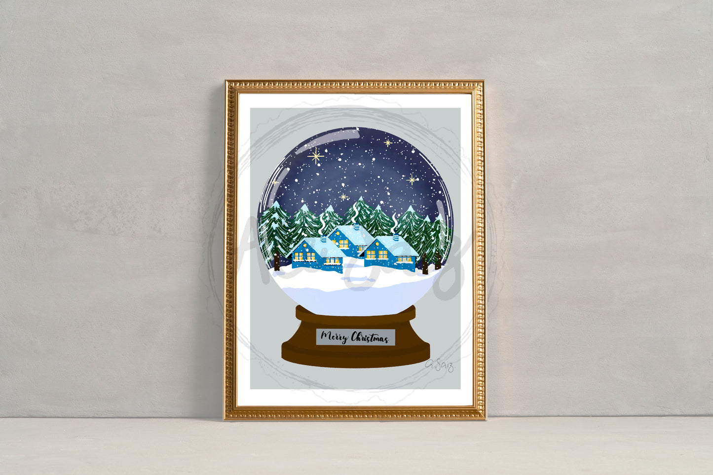 Bola de nieve villa navideña